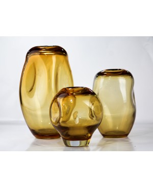  Vase en Verre Jaune GM