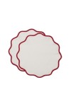 6 Set de Table En Toile Bordure Rouge