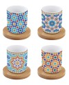 Coffret de 4 tasses sur Bambou - Marrakech