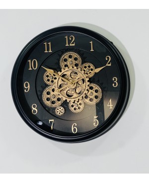  Horloge Décoratif Noir et Doré