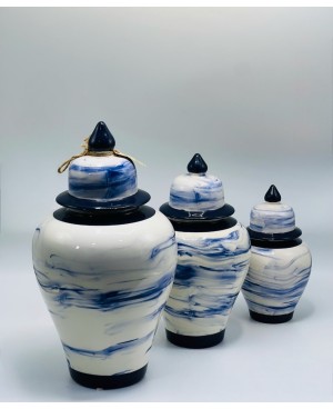  Vase 3 pièces Bleu