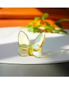 Papillon décoratif en verre jaune