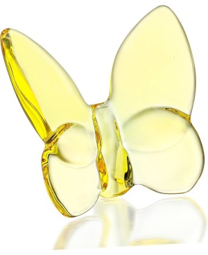 Papillon décoratif en verre jaune
