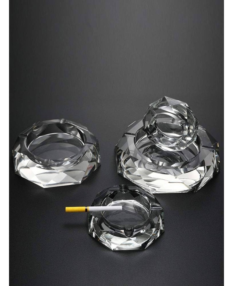 Cendrier Diamant en Crystal Grisé PM - 15cm