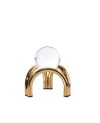 Décoration boule en Crystal sur pied dore PM