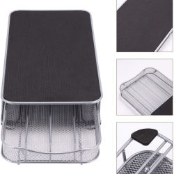 Porte capsule du café noir en acier inox 37.5x17.5x5.5cm
