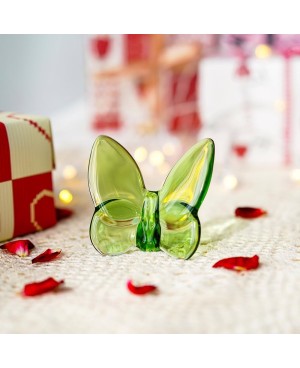 Papillon décoratif en verre Vert
