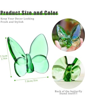 Papillon décoratif en verre Vert