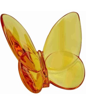 Papillon décoratif en verre Orange