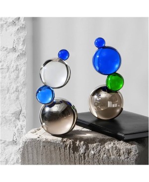 4 boules Décoratives Superposé en crystal