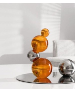 4 boules Décoratives Superposé en crystal
