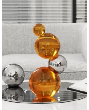 4 boules Décoratives Superposé en crystal