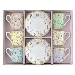  Coffret de 6 tasses à café MEADOW FLOWERS