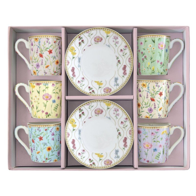 Coffret de 6 tasses à café MEADOW FLOWERS