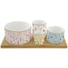 Coffret de 4 Bols MEADOW FLOWERS sur Plateau Bambou - Prix