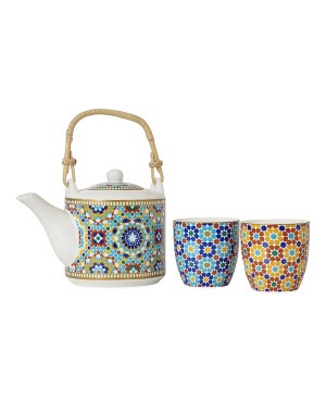  Coffret Théière avec Filtre et 2 gobelets - MARRAKECH