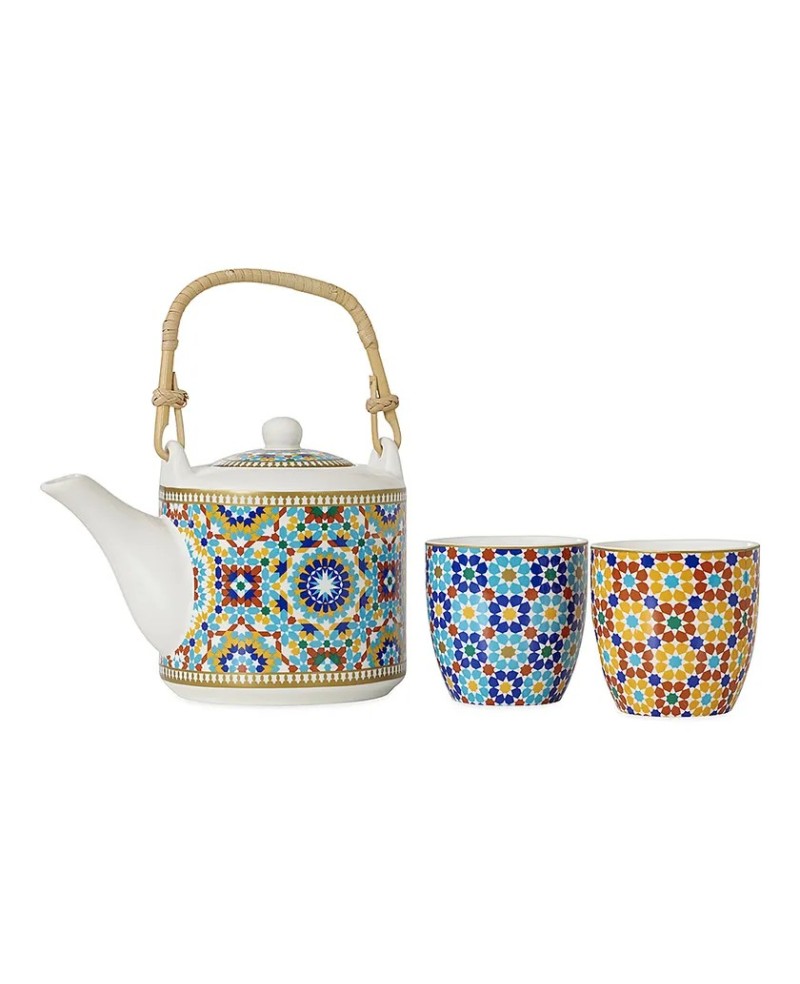 Coffret Théière avec Filtre et 2 gobelets - MARRAKECH