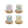 Coffret de 4 Tasses sur Bambou MEADOW FLOWER