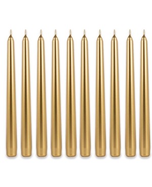 Pack de 10 bougies Dorées - H25