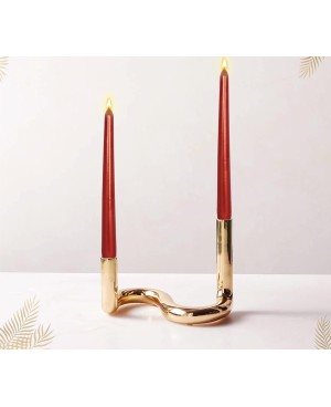  Pack de 2 Bougies Rouge Métallisées - H25cm