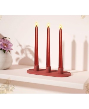 Pack de 2 Bougies Rouge Métallisées - H25cm