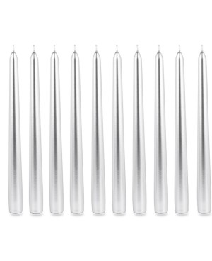 Pack de 10 bougies Argentées - H25