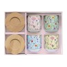 Coffret de 4 Tasses sur Bambou MEADOW FLOWER