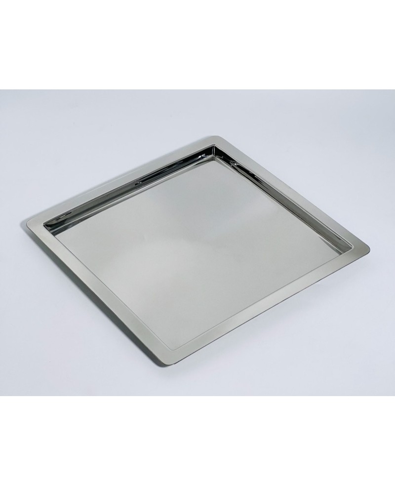 Plateau Carré en Inox - 28x28cm