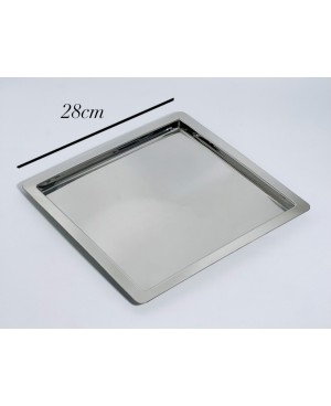 Plateau Carré en Inox - 28x28cm