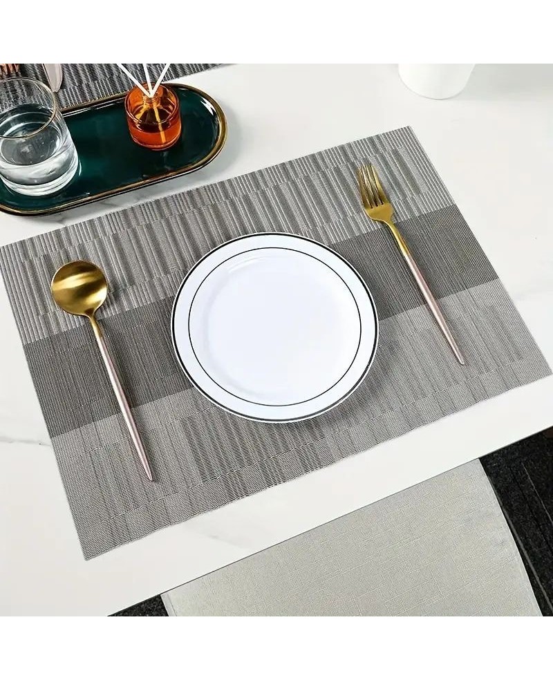 6 Set de Table Gris Clair - 45x30cm