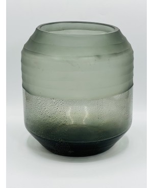 Vase en Verre Vert Clair - H22cm