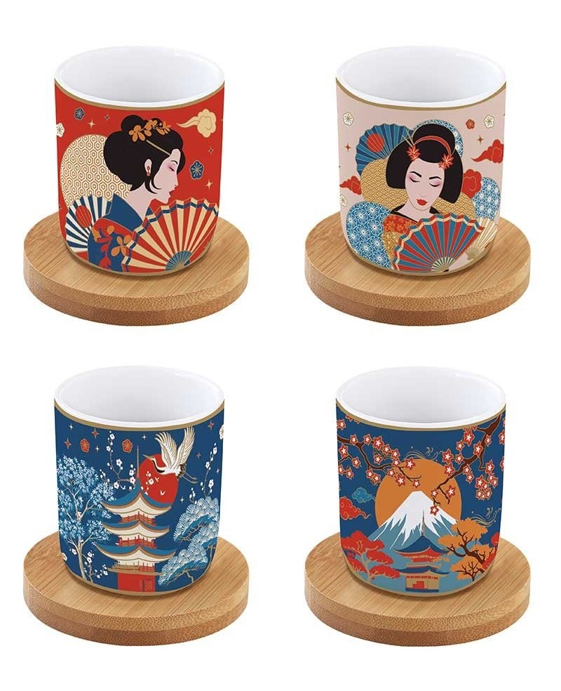 Coffret de 4 Tasses sur Bamboo TOKYO - EASY LIFE