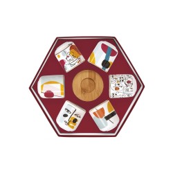 Coffret de 6 tasses à Café avec sous Tasses Bambou PICASSO