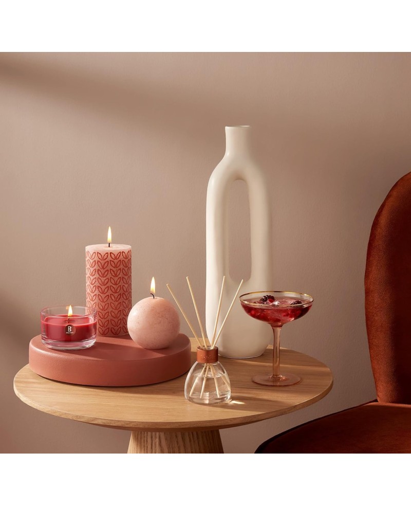 Bougie Ronde Rose Pale - H10cm