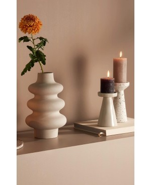 Bougie Rose Pale Cylindrique - H15cm