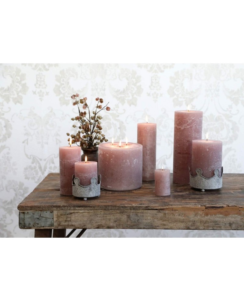 Bougie Rose Pale Cylindrique - H20cm
