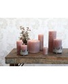 Bougie Rose Pale Cylindrique - H20cm