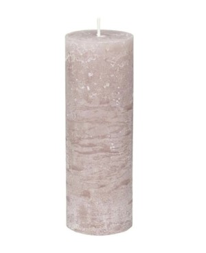 Bougie Rose Pale Cylindrique - H20cm