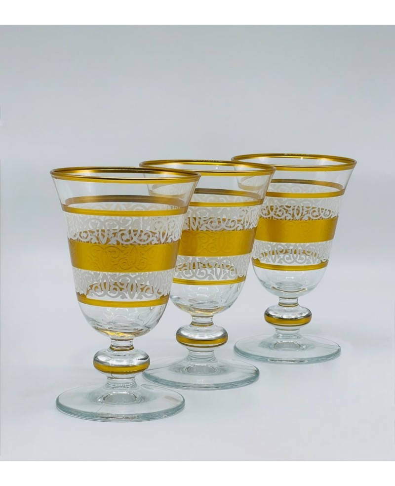 Coffret de 6 verres sur pied Doré