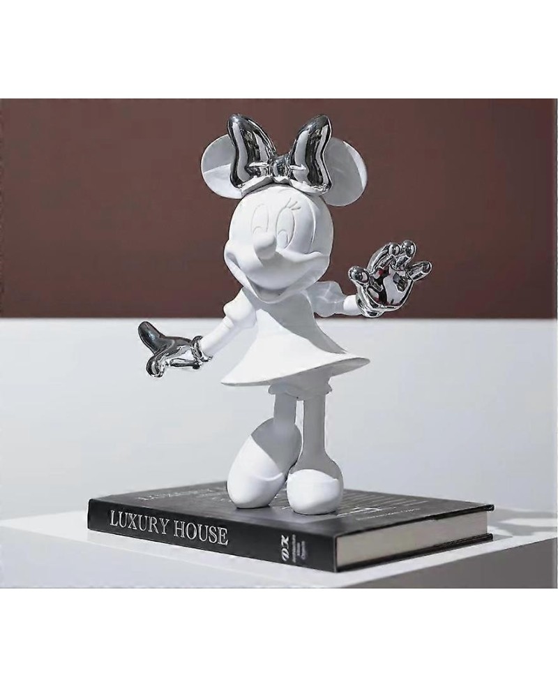 Statut Minnie Mouse Blanche et Argentée - 30cm
