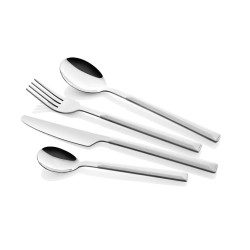 Ensemble de Couverts 24PCS Blanc et Silver - NEVA