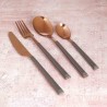Ensemble de Couverts 24PCS Gris et Bronze