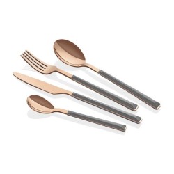 Ensemble de Couverts 24PCS Gris et Bronze