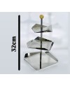 Serviteur 3 Etages en Inox - Perle Dorée