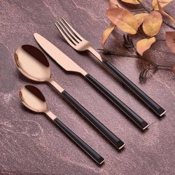  Ensemble de Couverts 24PCS Noir - NEVA