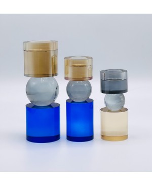  3 Bougeoirs en Cristal GM