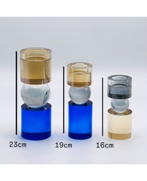 3 Bougeoirs en Cristal GM