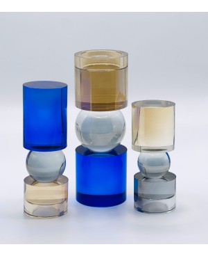 3 Bougeoirs en Cristal GM