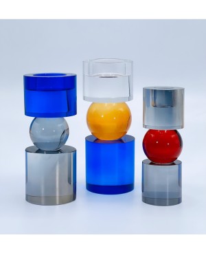  3 Bougeoirs en Crystal