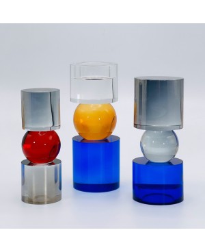 3 Bougeoirs en Crystal